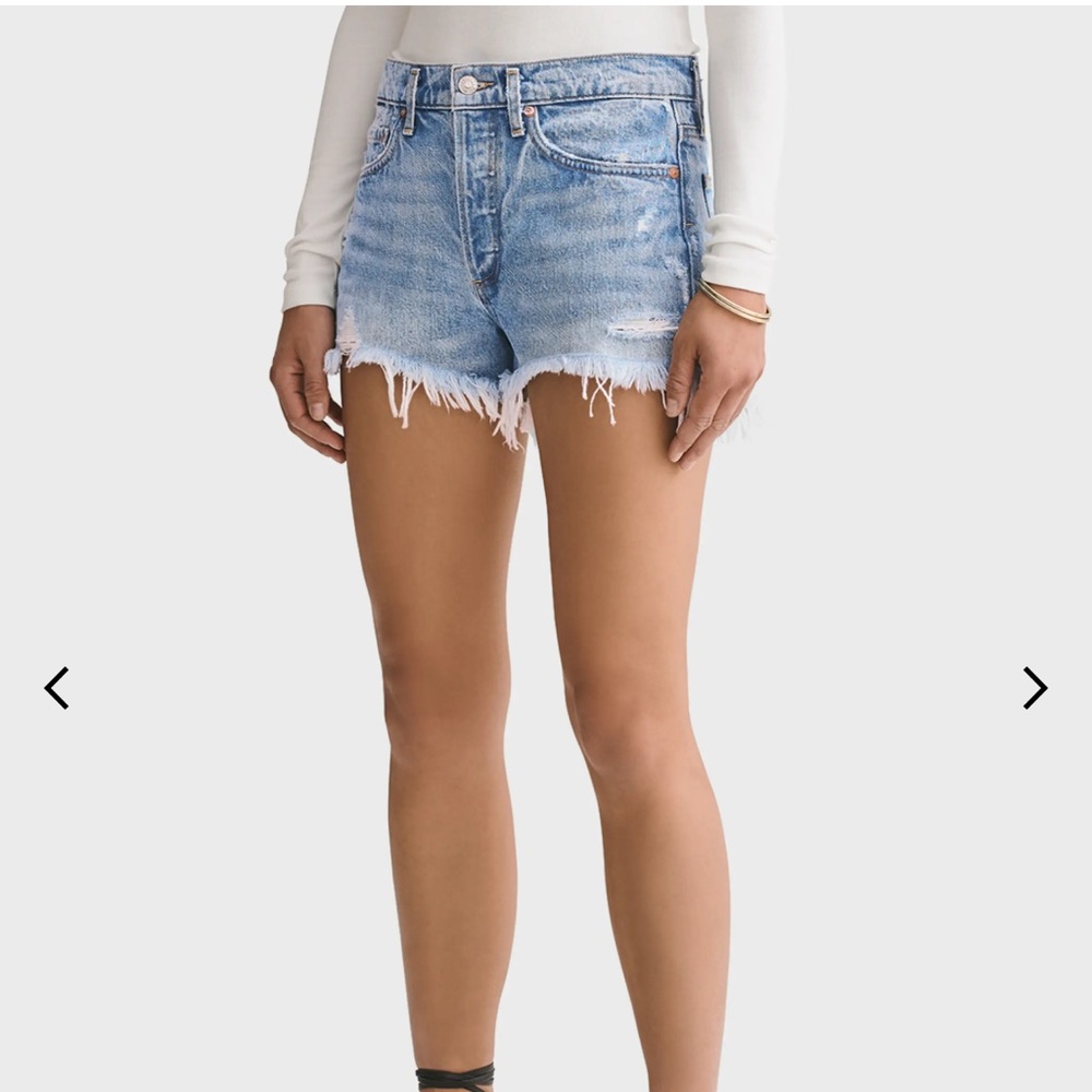 Agolde Light Blue Jean Shorts